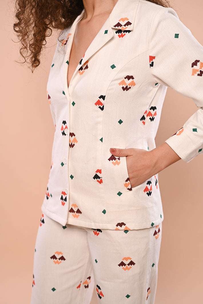 Aztec Set With Long Jacket & Pants