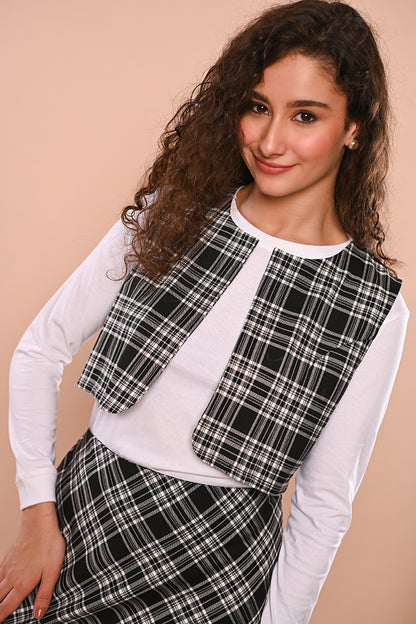 Black & White Check Flannel Set