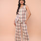 Pink And White Flannel Office Set ( waistcoat & pants)