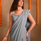 Light Denim Pearl Saree