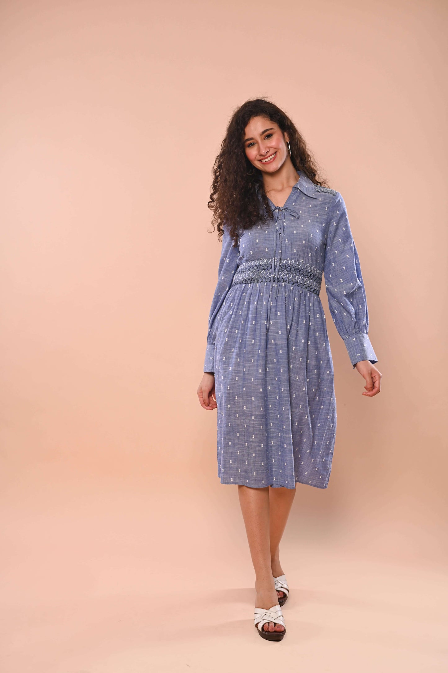 Blue Dobbi Dress