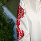 White & Red Top with Mandala embroidery