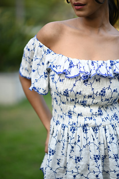 Blue Flower Blouse