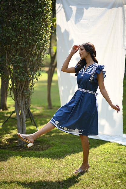 Blue and White Calm Dress