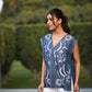 Denim Lyocell V Neck Sleeveless Top
