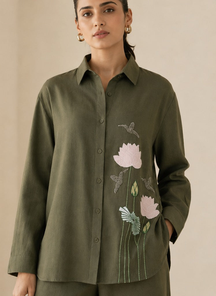 Olive Applique Lotus Set