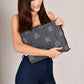 Denim Blockprinted Laptop Sleeve