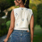 White & Blue Sleeveless Jacket