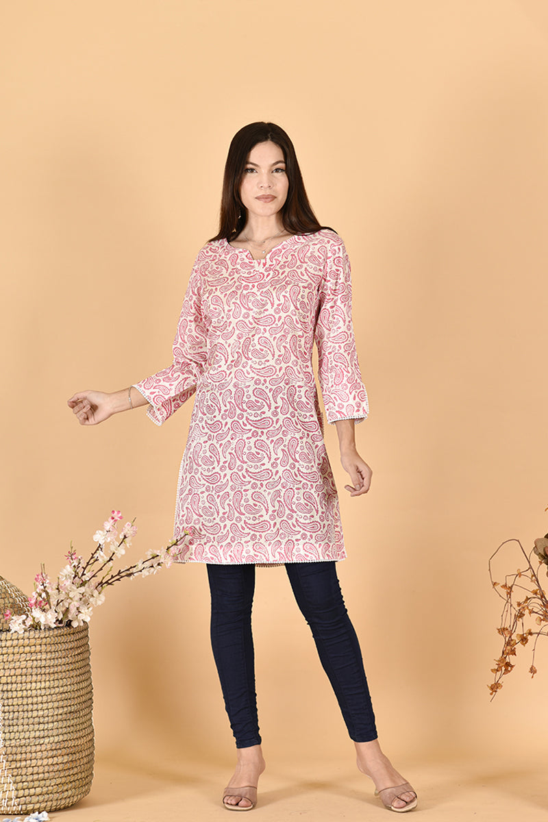 Pink Paisley Kurta