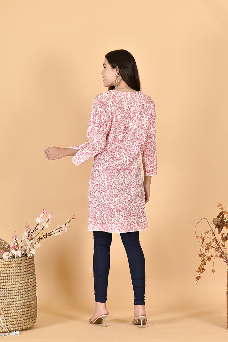 Pink Paisley Kurta