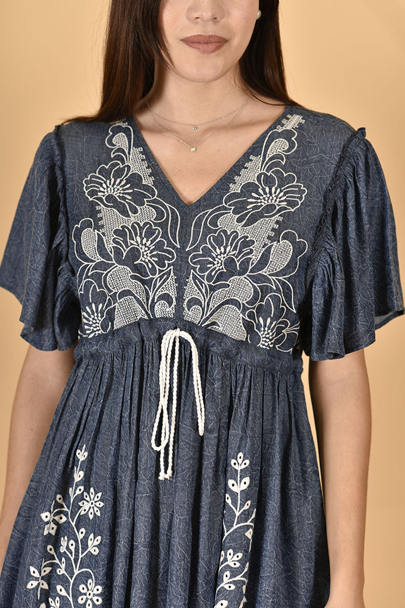 Floral Denim Dress