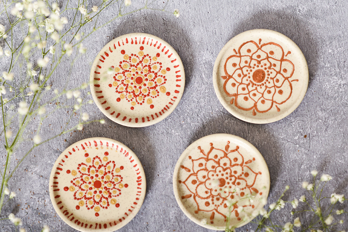 Red Mandala Coasters