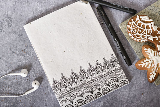 Mandala Border Seed Paper Cover Notebook